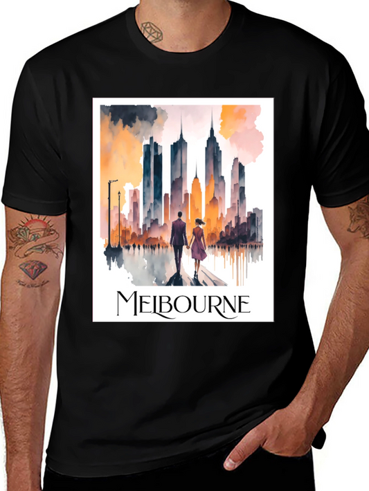 Melbourne Skyline Watercolor Graphic Tee