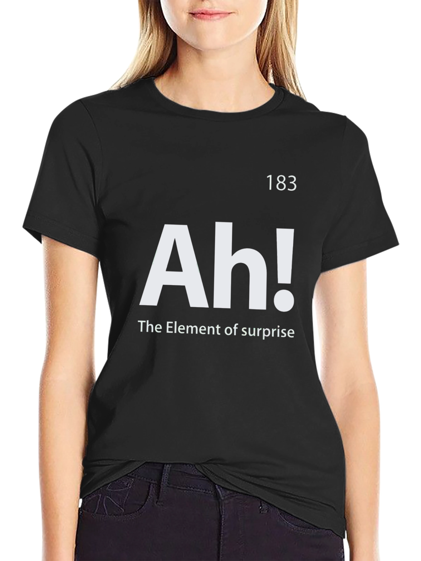 Element of Surprise Ah! Black Graphic T-Shirt