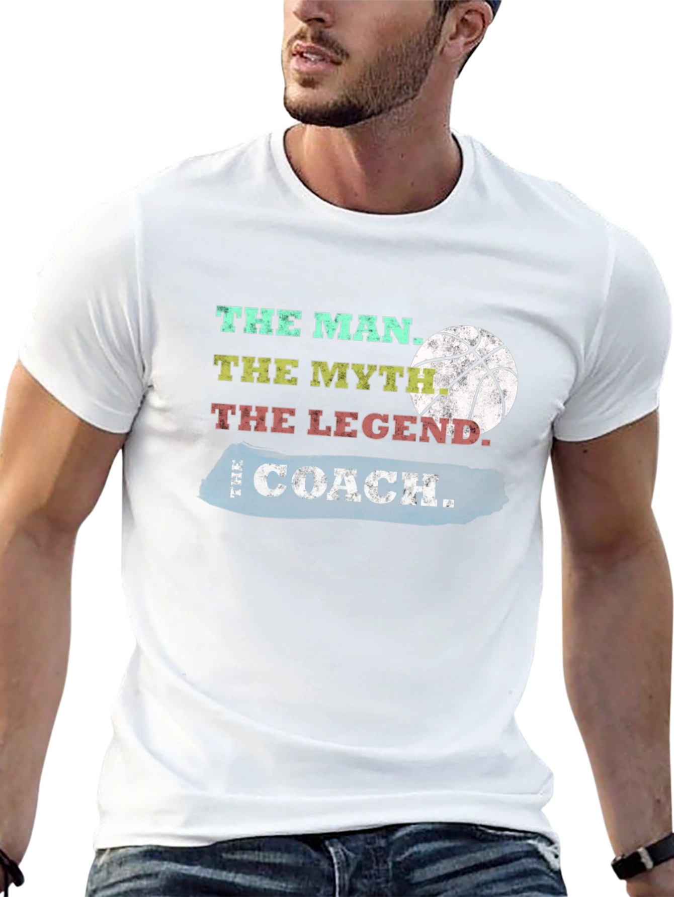 The Coach T-Shirt: Man Myth Legend Basketball Tee