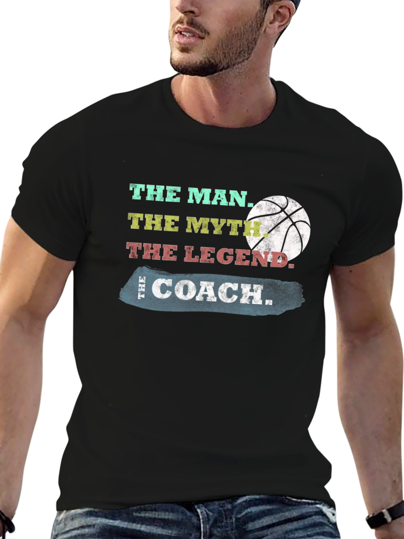 The Coach T-Shirt: Man Myth Legend Basketball Tee