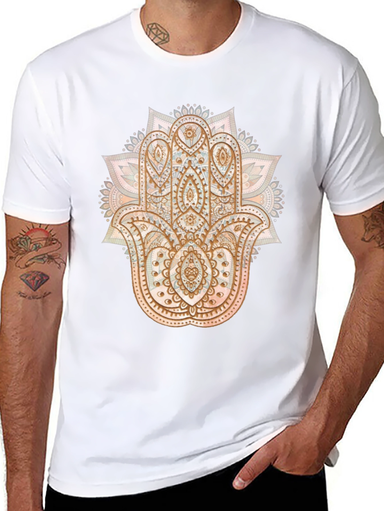 Hamsa Hand Graphic Tee - Boho Style