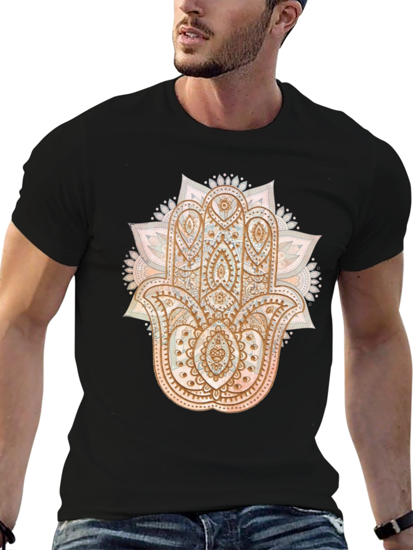 Hamsa Hand Graphic Tee - Boho Style