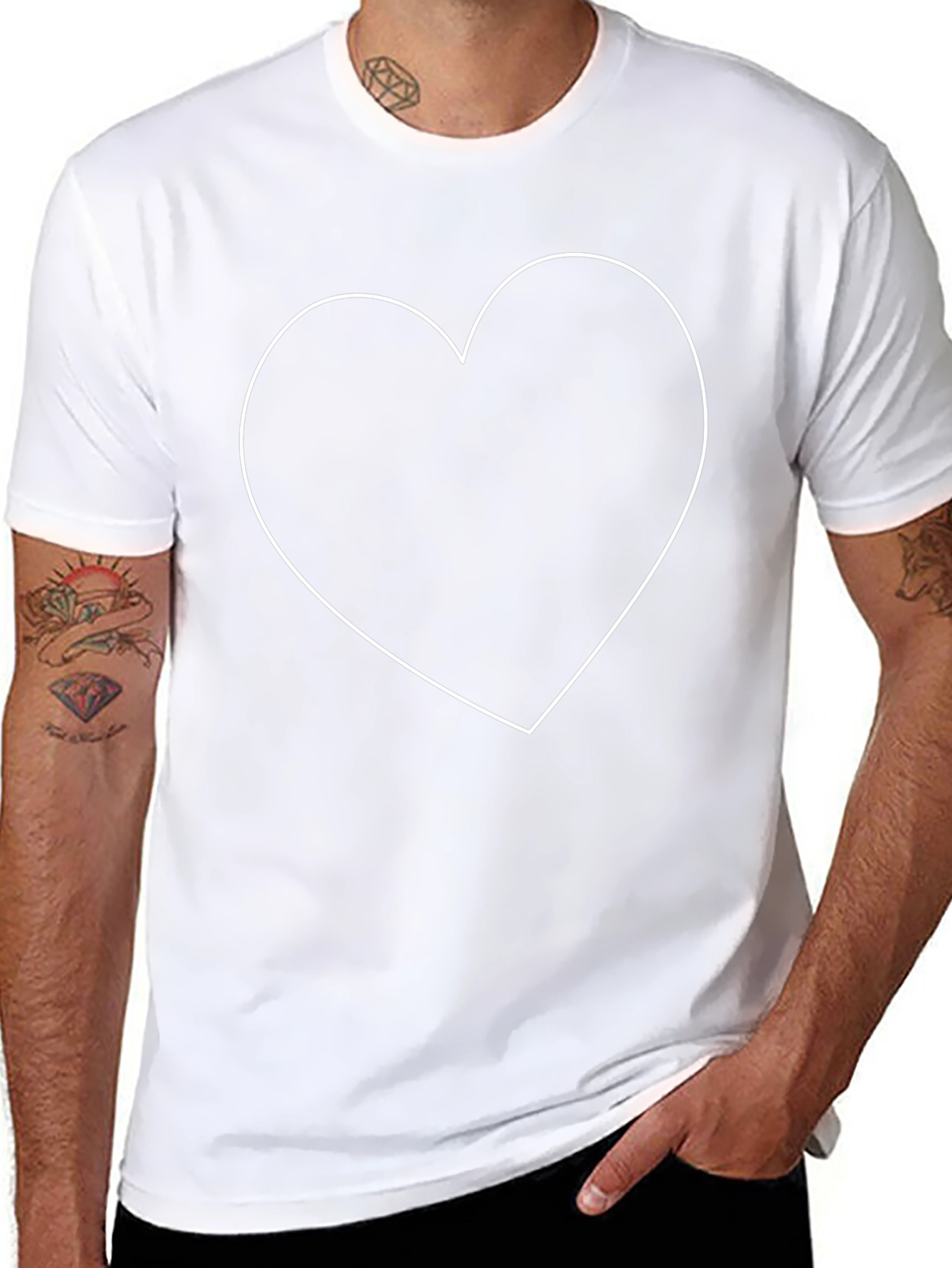 Heart Graphic Black T-Shirt Casual Wear