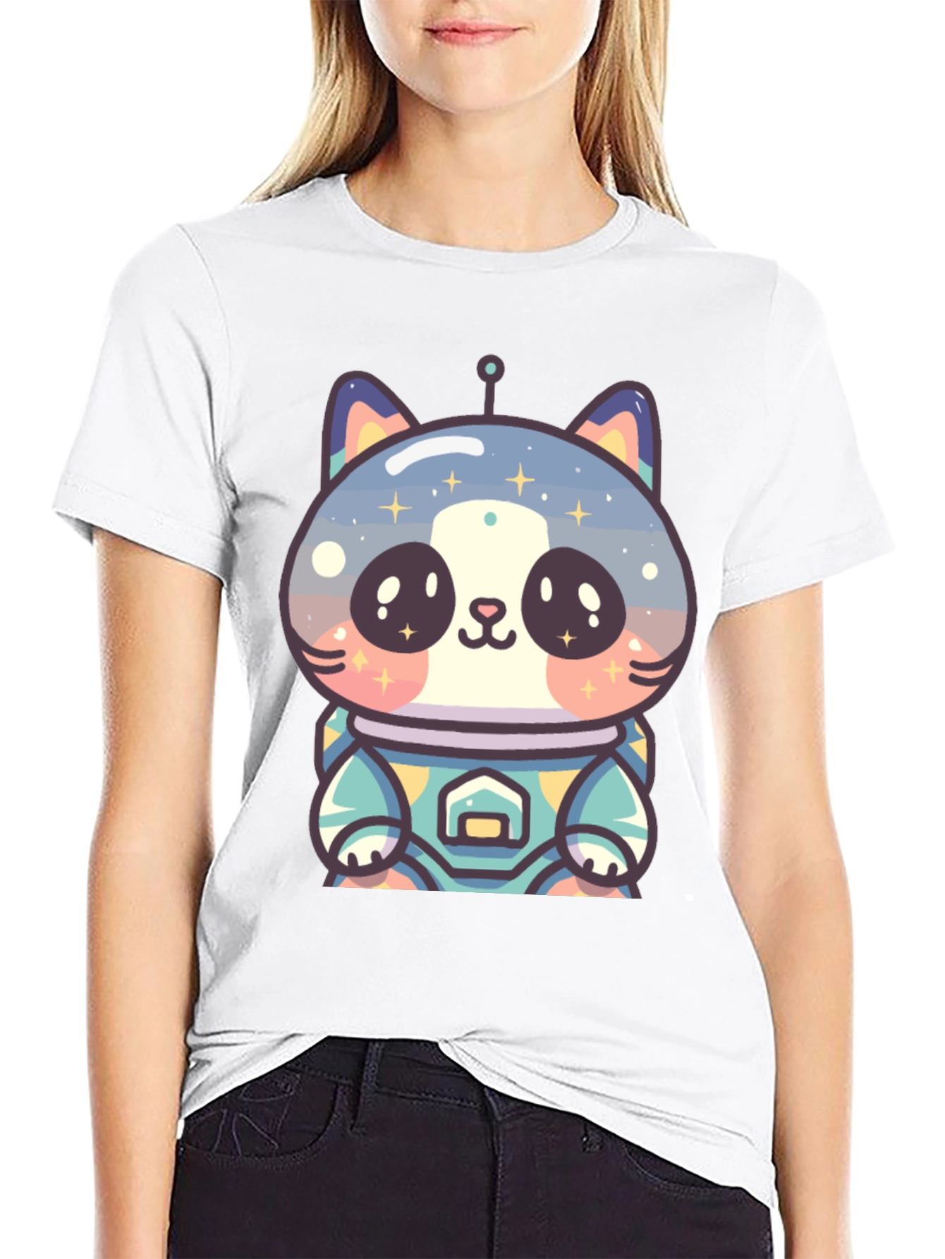 Astronaut Cat T-Shirt - Black Unique Design