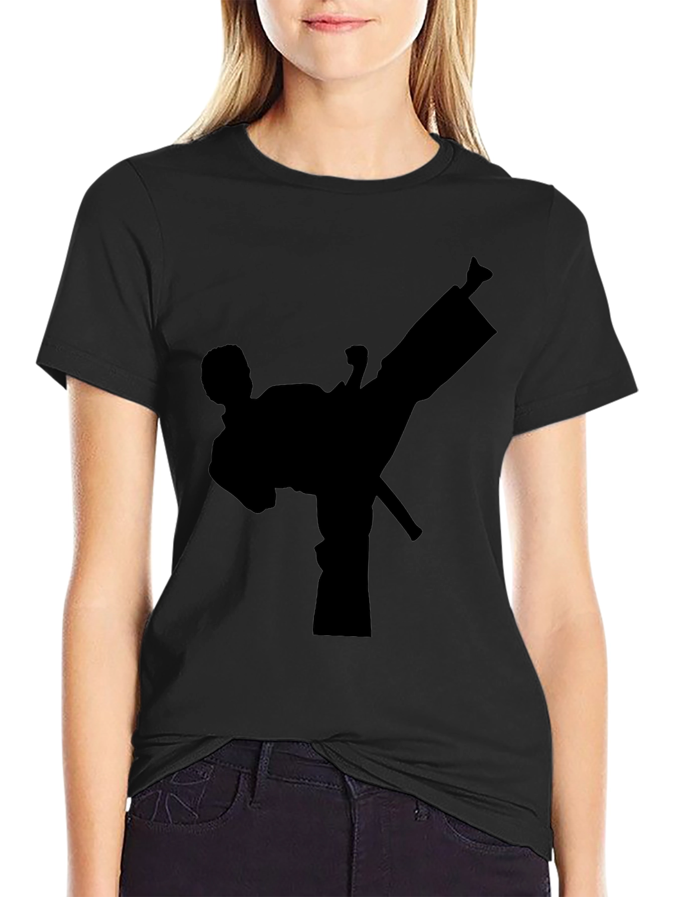 Martial Arts Kick Black T-Shirt