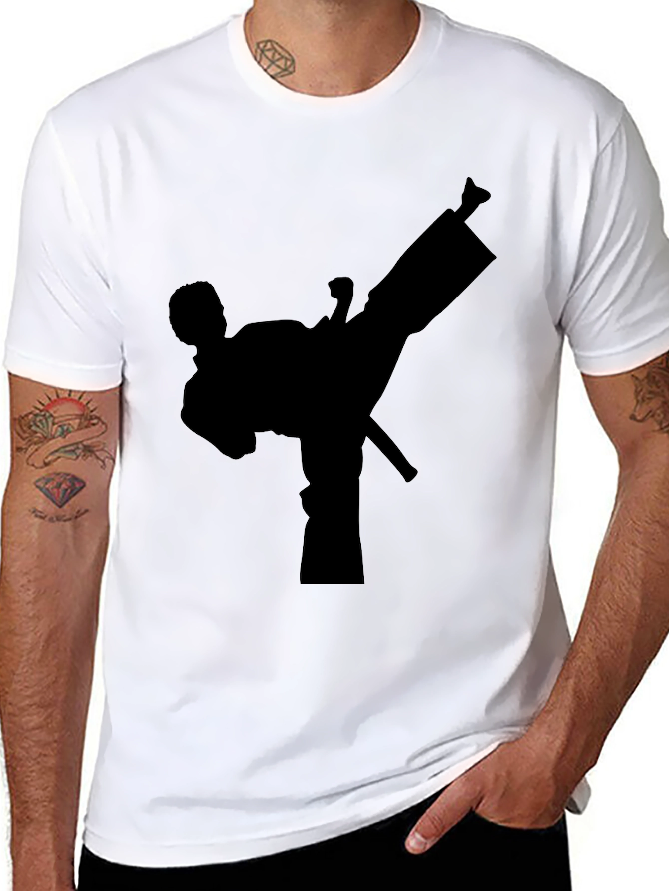 Martial Arts Kick Black T-Shirt