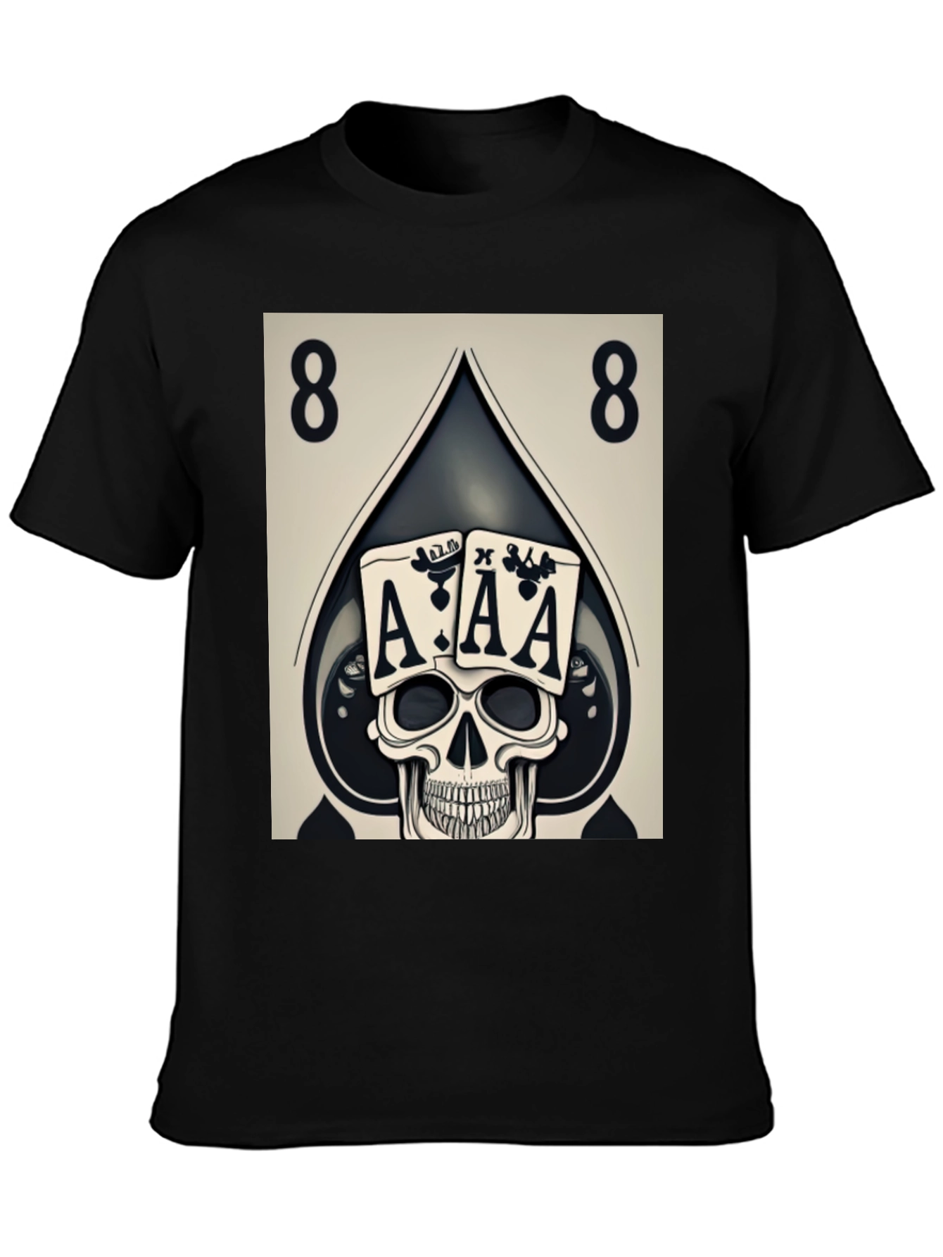 Ace Skull Graphic Tee - Poker Style