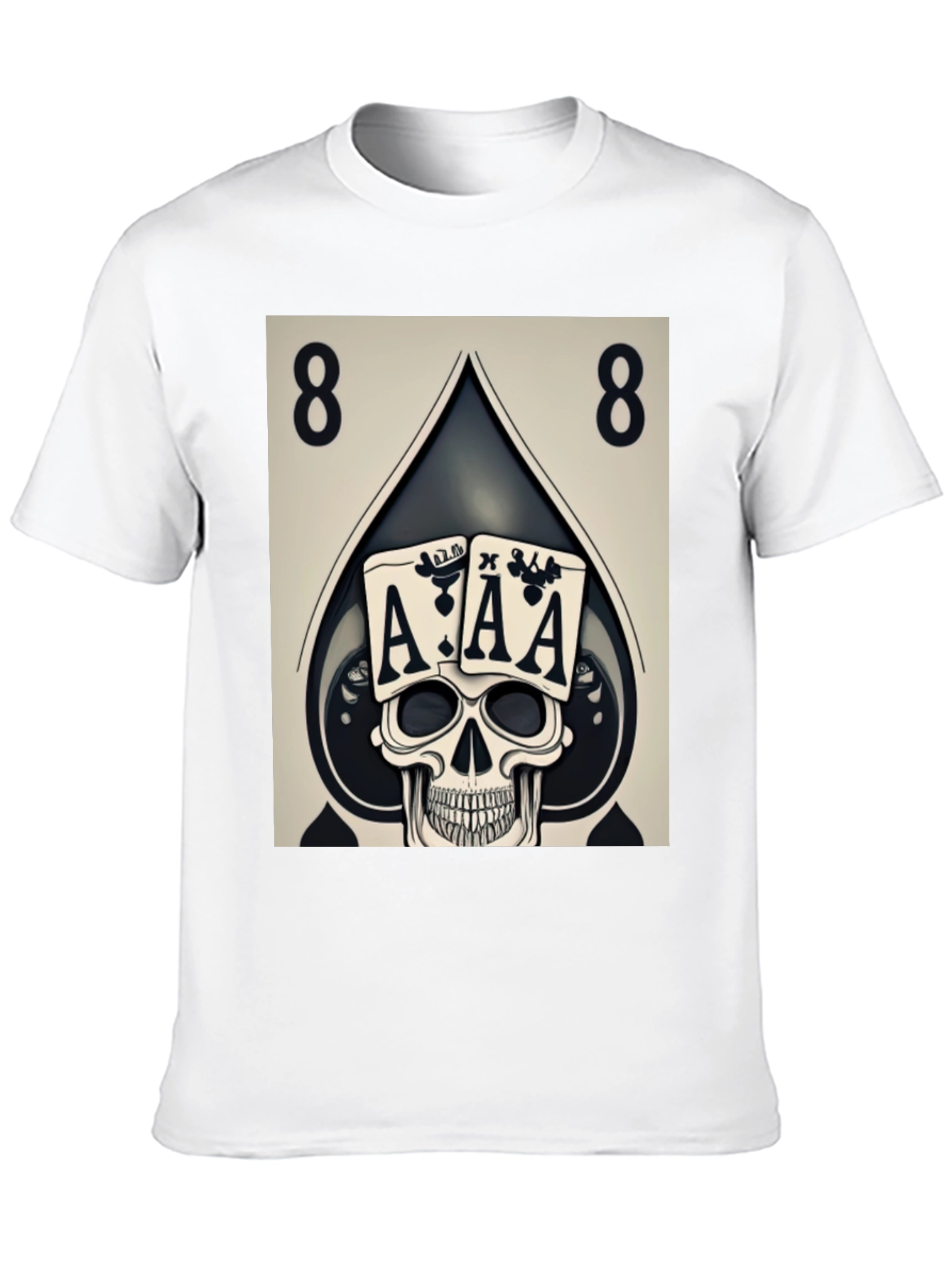 Ace Skull Graphic Tee - Poker Style