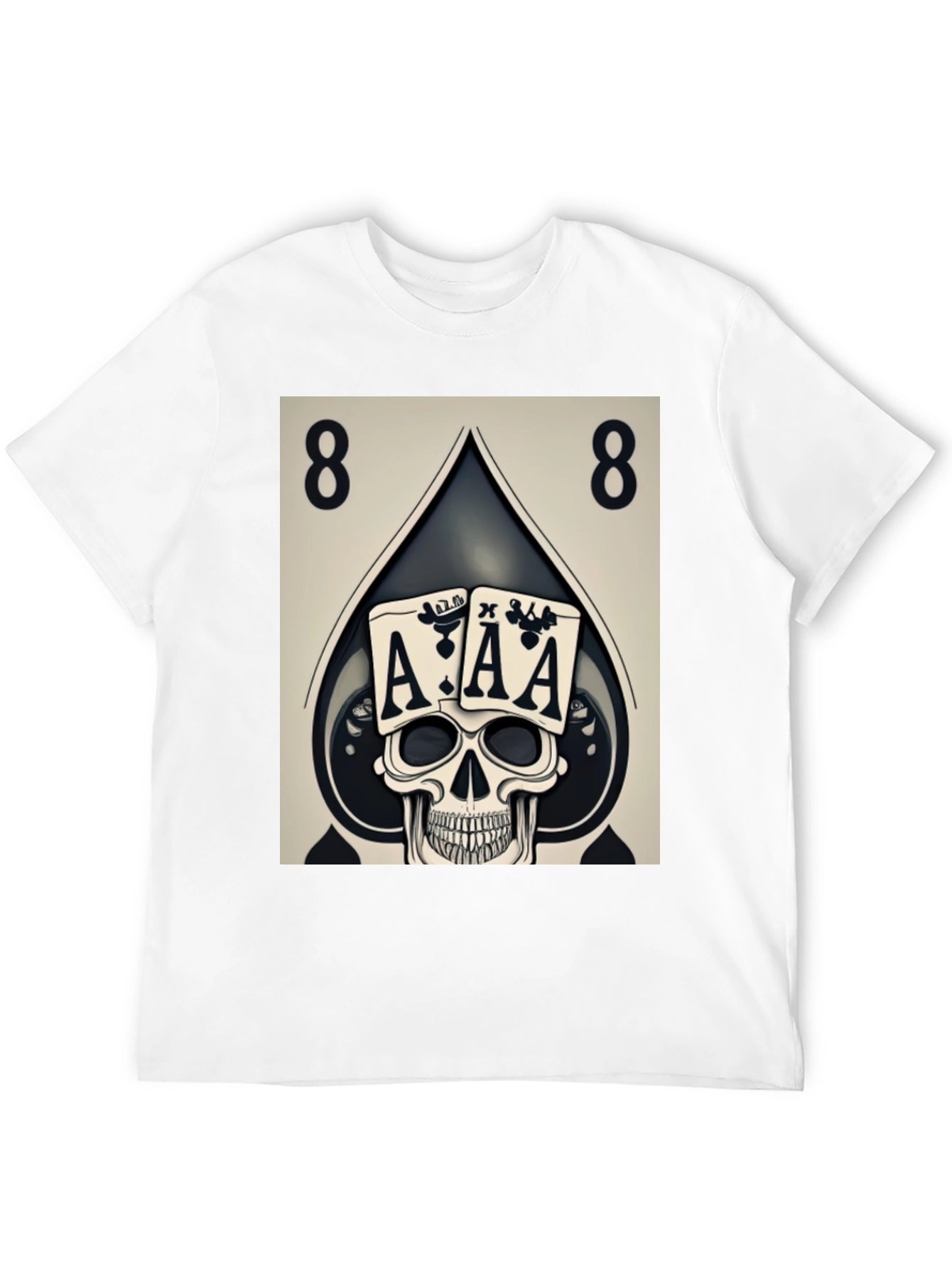 Ace Skull Graphic Tee - Poker Style