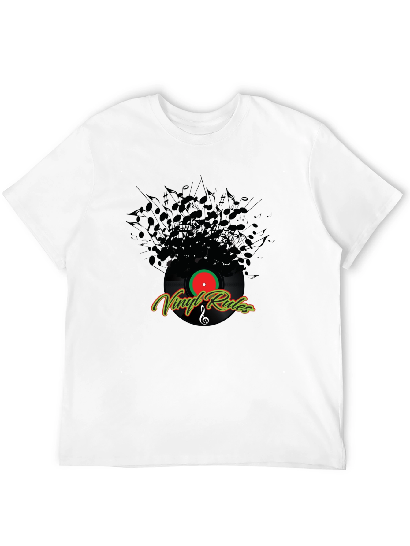 Vinyl Rules Black T-Shirt - Music Lover Tee