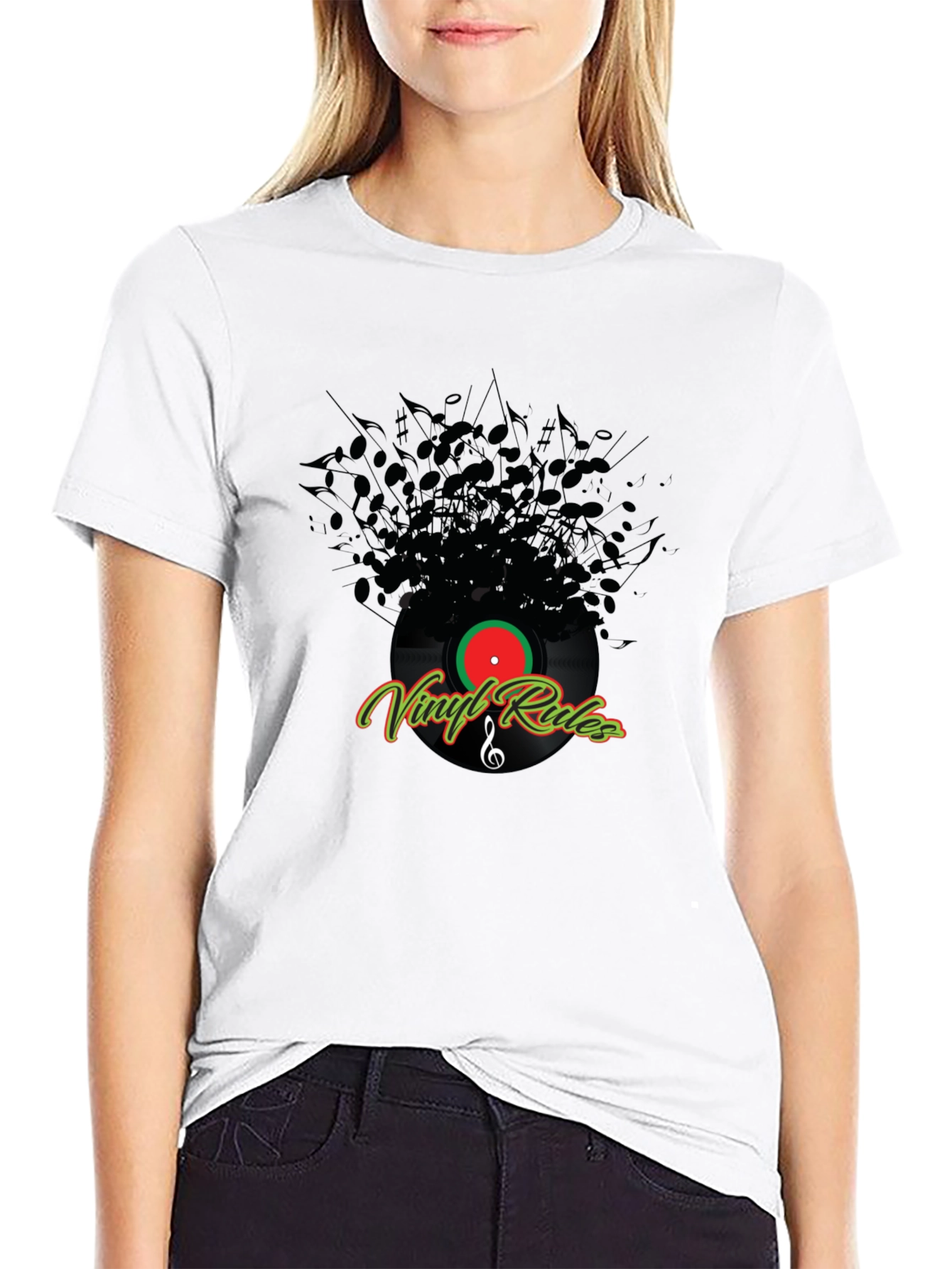 Vinyl Rules Black T-Shirt - Music Lover Tee