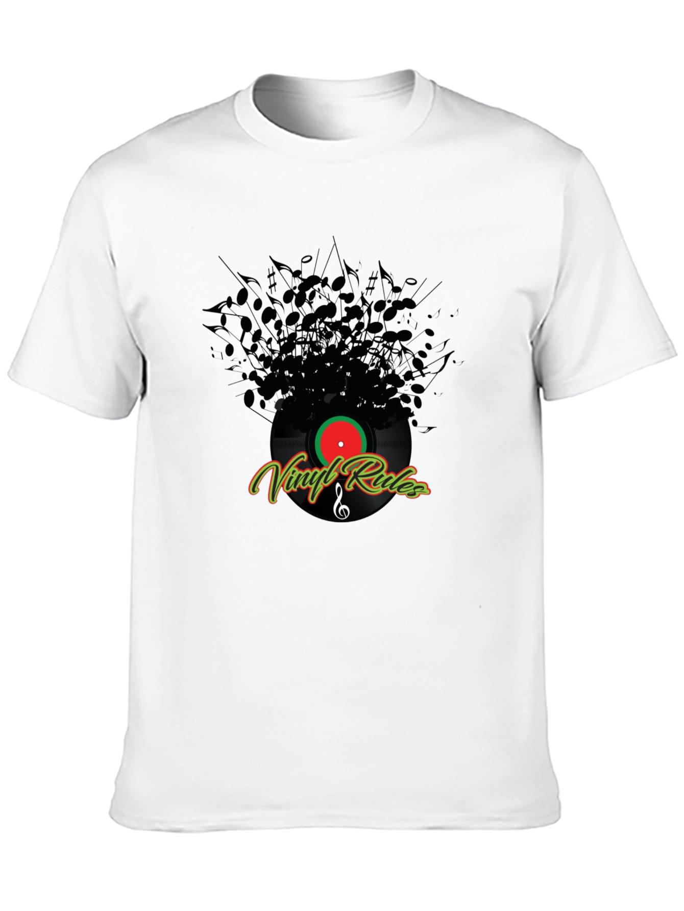 Vinyl Rules Black T-Shirt - Music Lover Tee