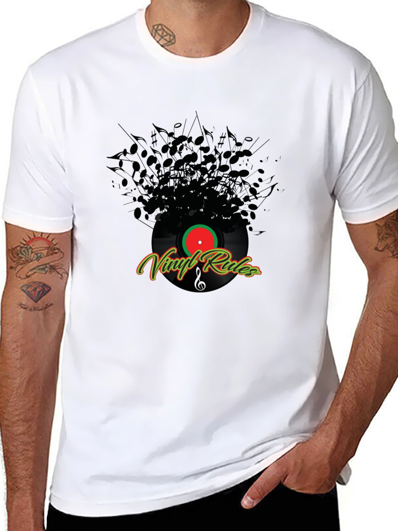 Vinyl Rules Black T-Shirt - Music Lover Tee