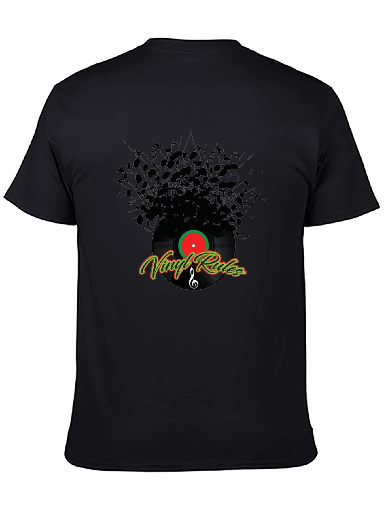 Vinyl Rules Black T-Shirt - Music Lover Tee