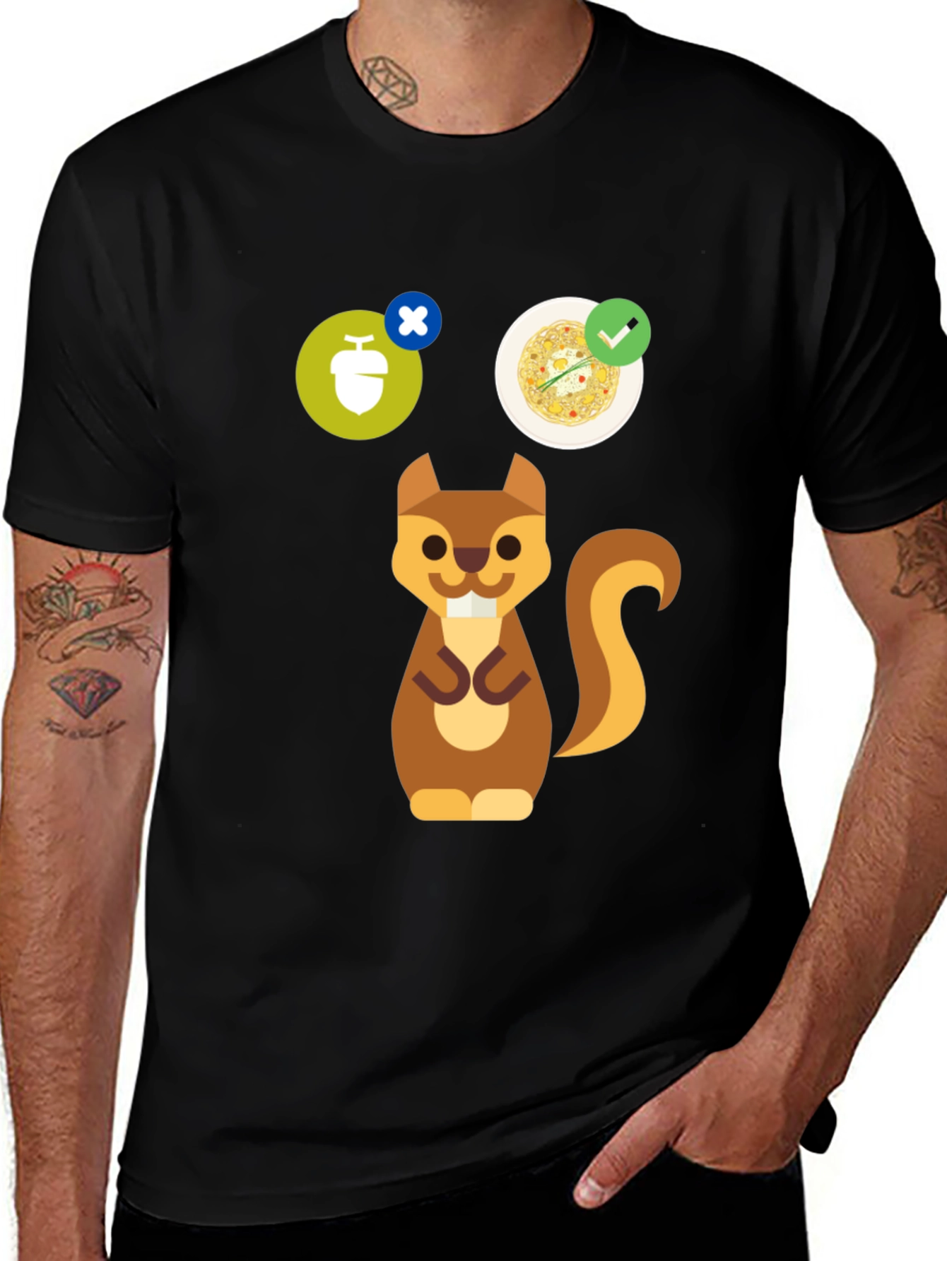 Whimsical Squirrel Graphic Tee - Nut Allergy Design