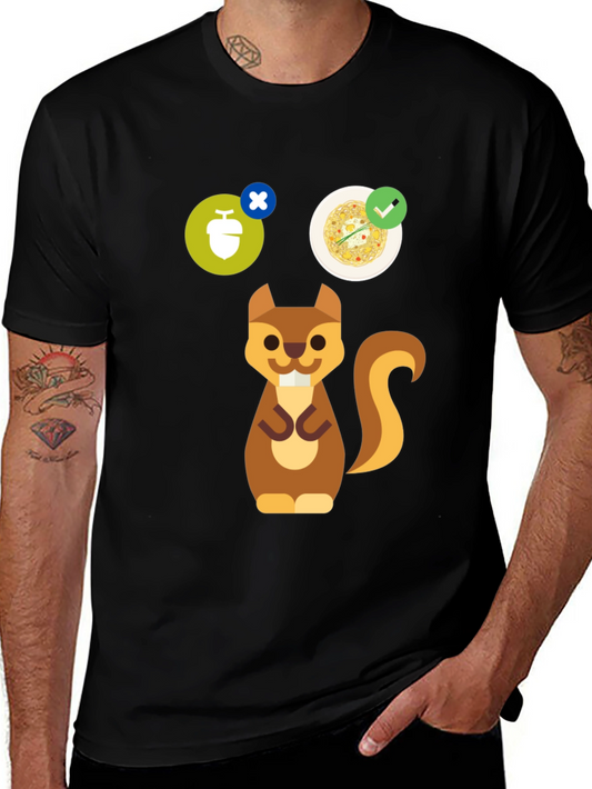 Whimsical Squirrel Graphic Tee - Nut Allergy Design