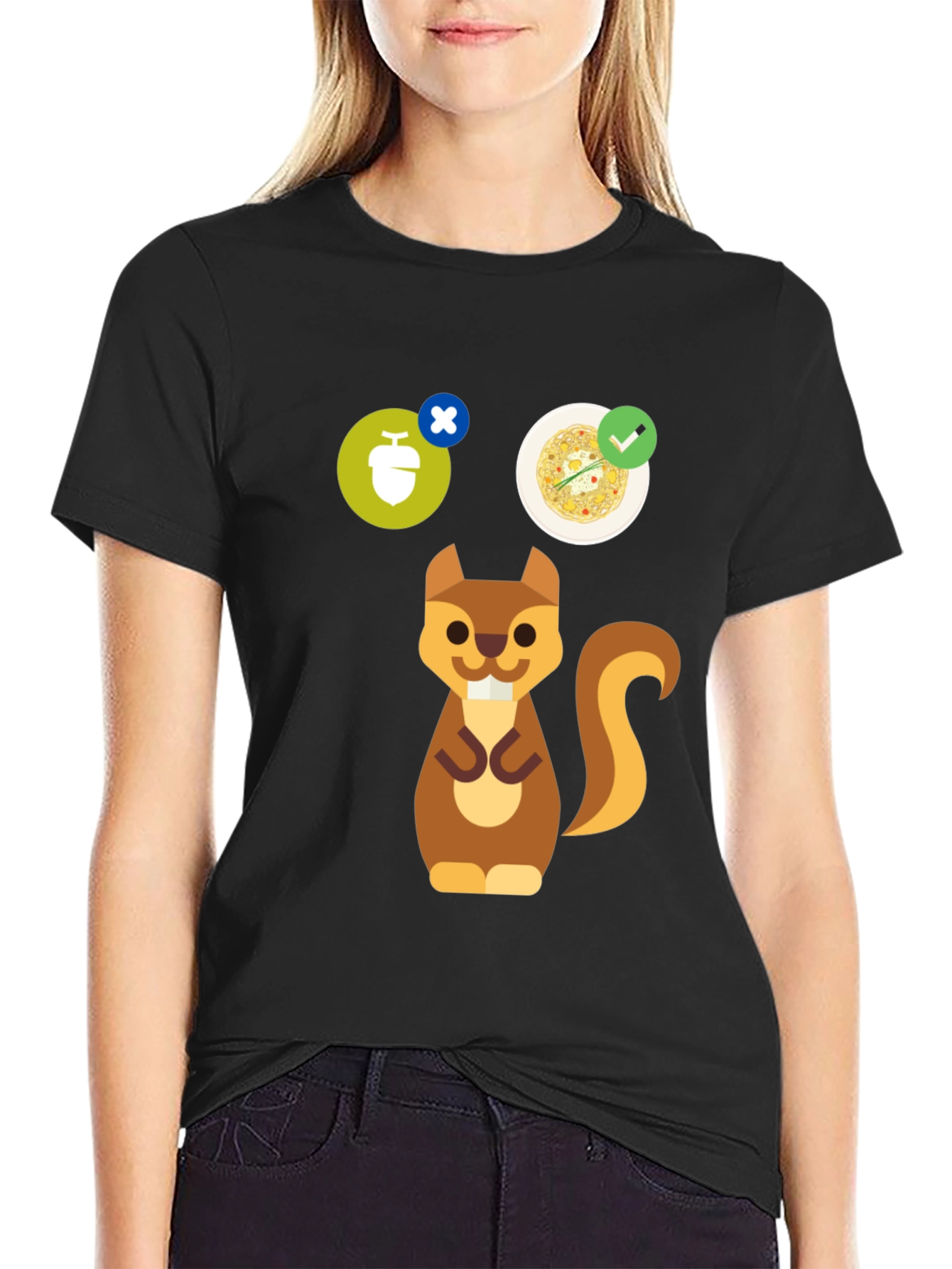 Whimsical Squirrel Graphic Tee - Nut Allergy Design