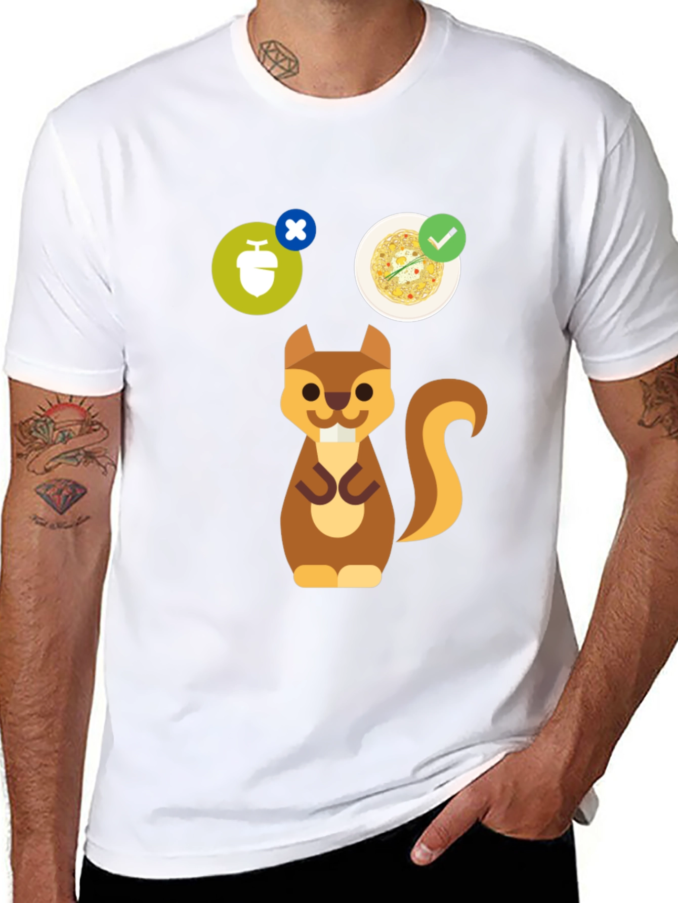 Whimsical Squirrel Graphic Tee - Nut Allergy Design