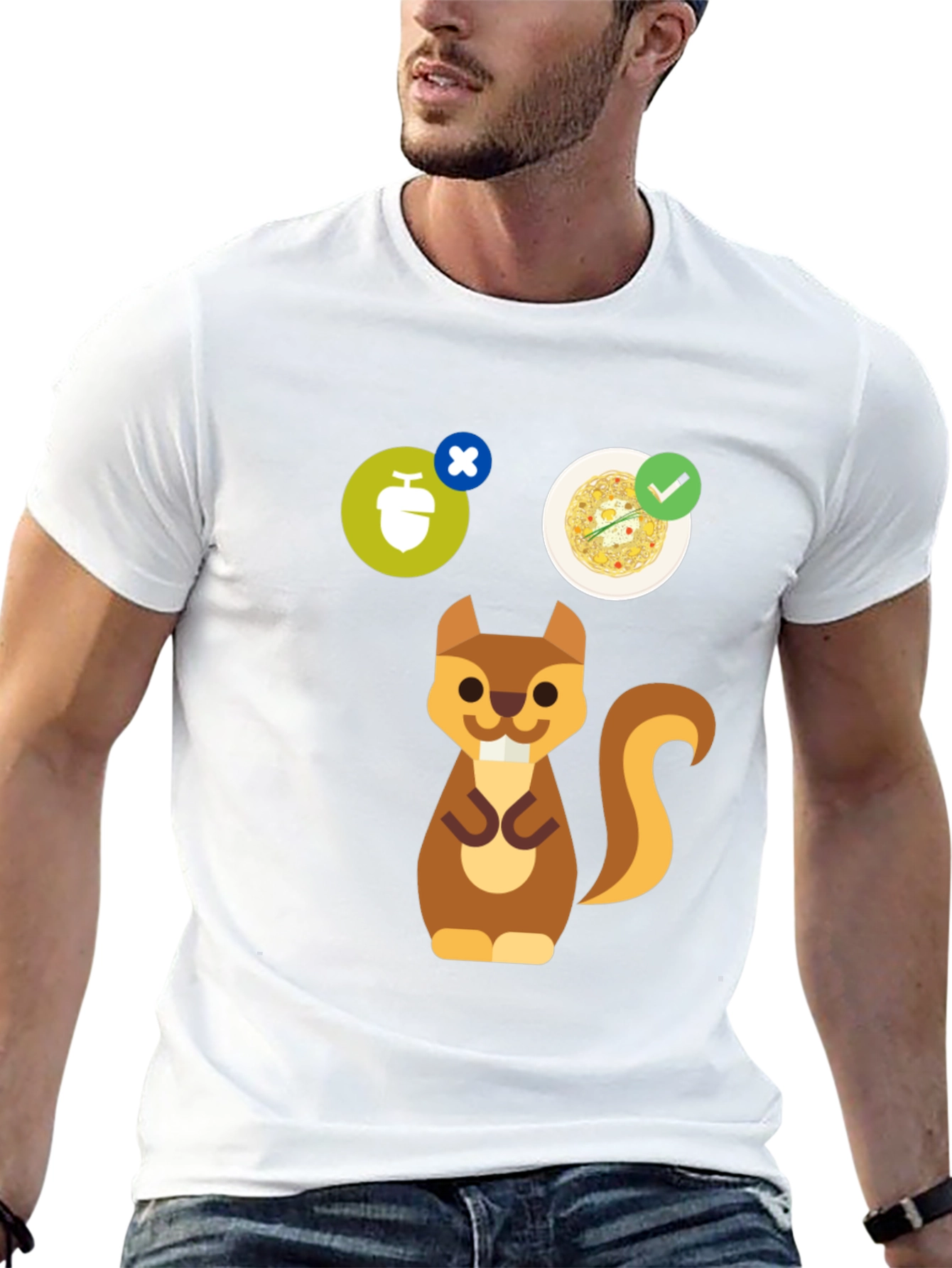 Whimsical Squirrel Graphic Tee - Nut Allergy Design