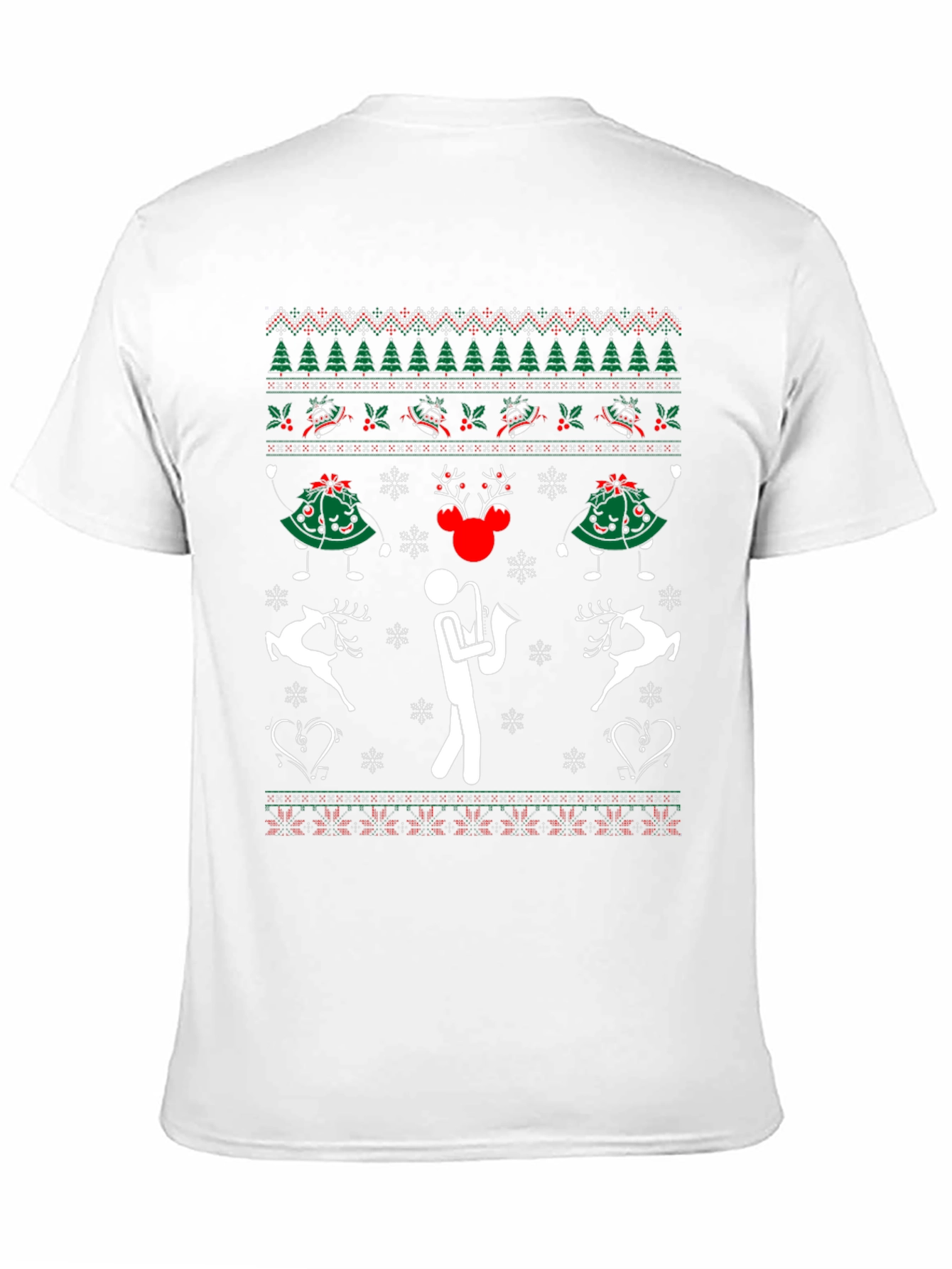 Ugly Christmas Sweater Saxophone T-Shirt