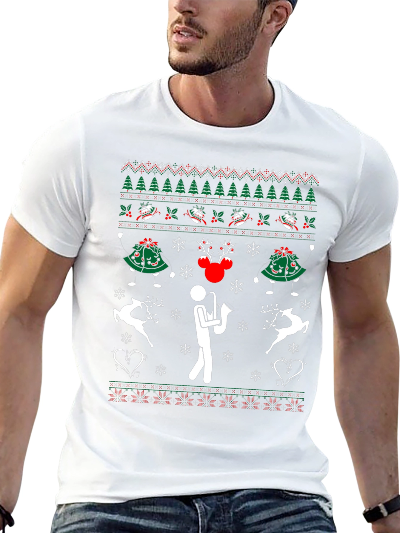 Ugly Christmas Sweater Saxophone T-Shirt