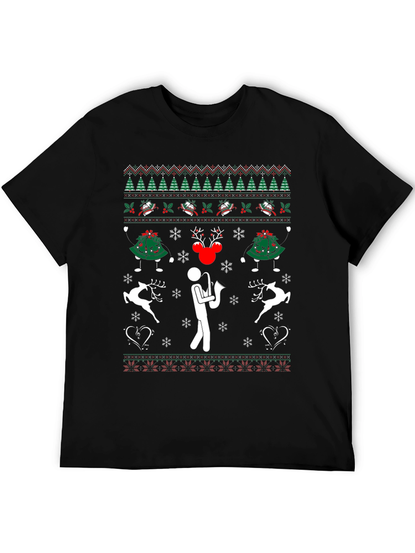 Ugly Christmas Sweater Saxophone T-Shirt