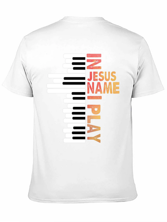 In Jesus Name I Play Piano T-Shirt