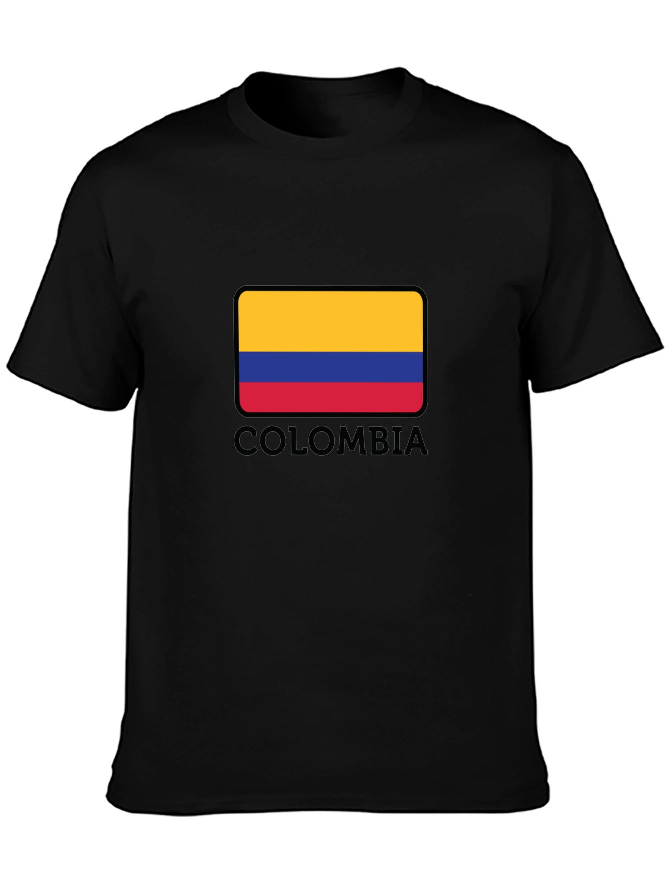 Colombia Flag Graphic Black T-Shirt