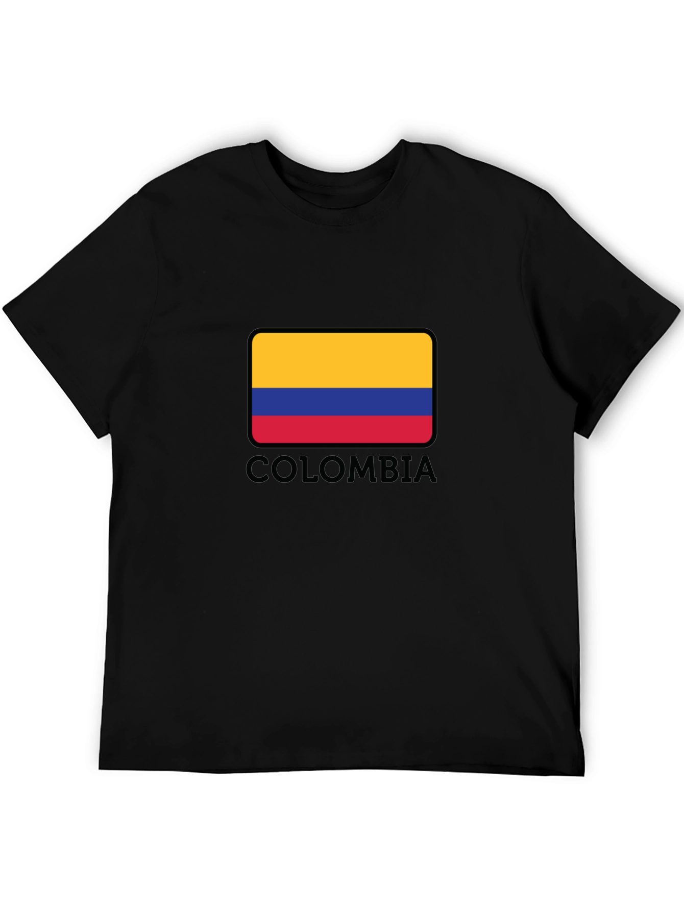 Colombia Flag Graphic Black T-Shirt