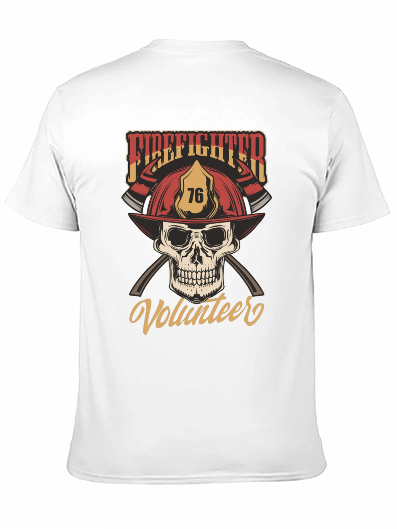 Firefighter Volunteer Skull T-Shirt