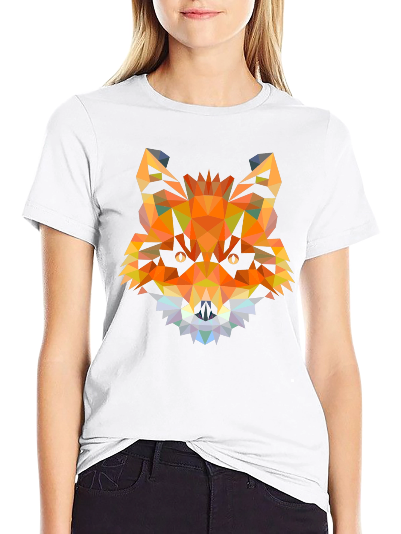 Geometric Fox Head T-Shirt - Modern Graphic Tee