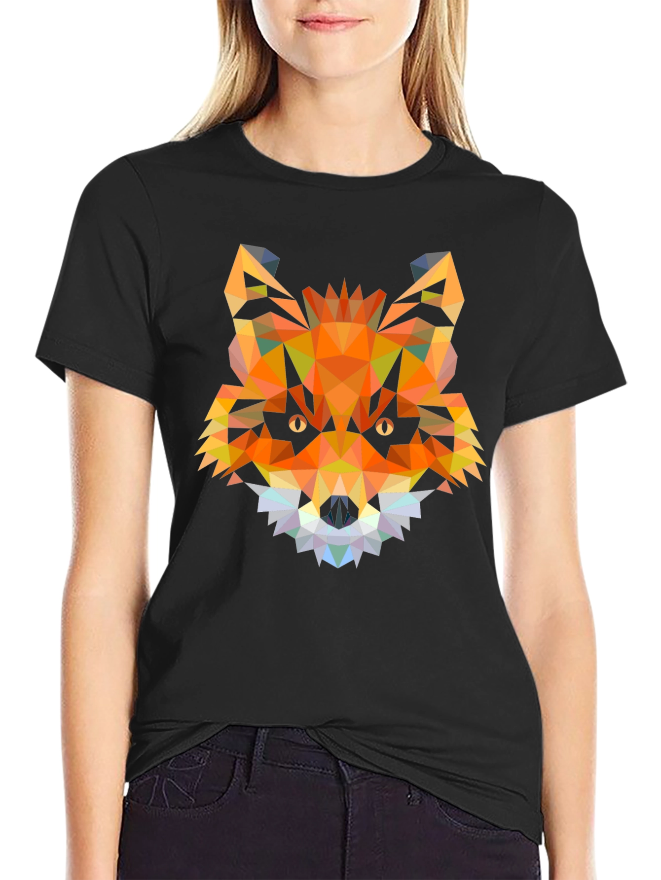 Geometric Fox Head T-Shirt - Modern Graphic Tee