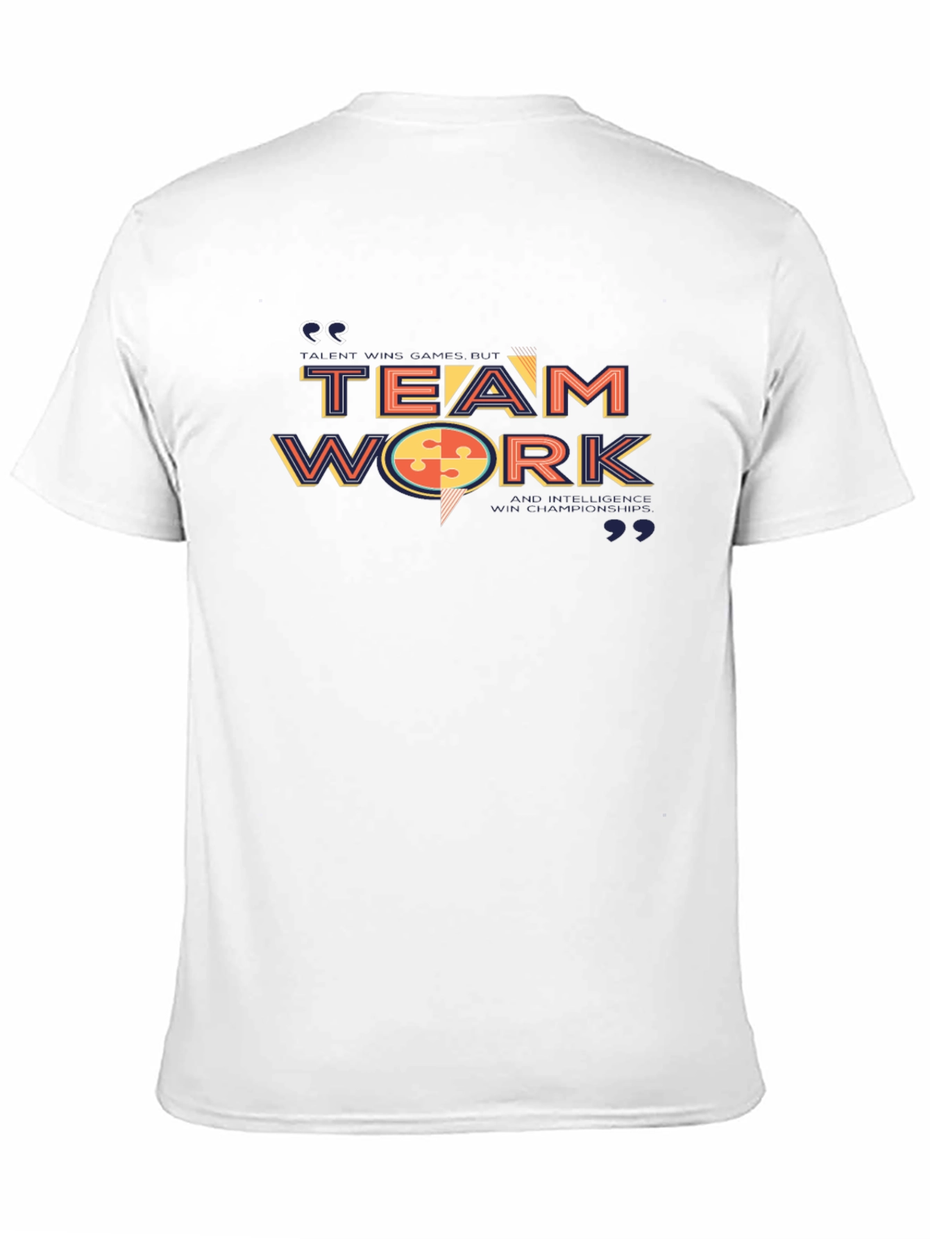 Teamwork Graphic T-Shirt - Stylish Crew Neck Tee