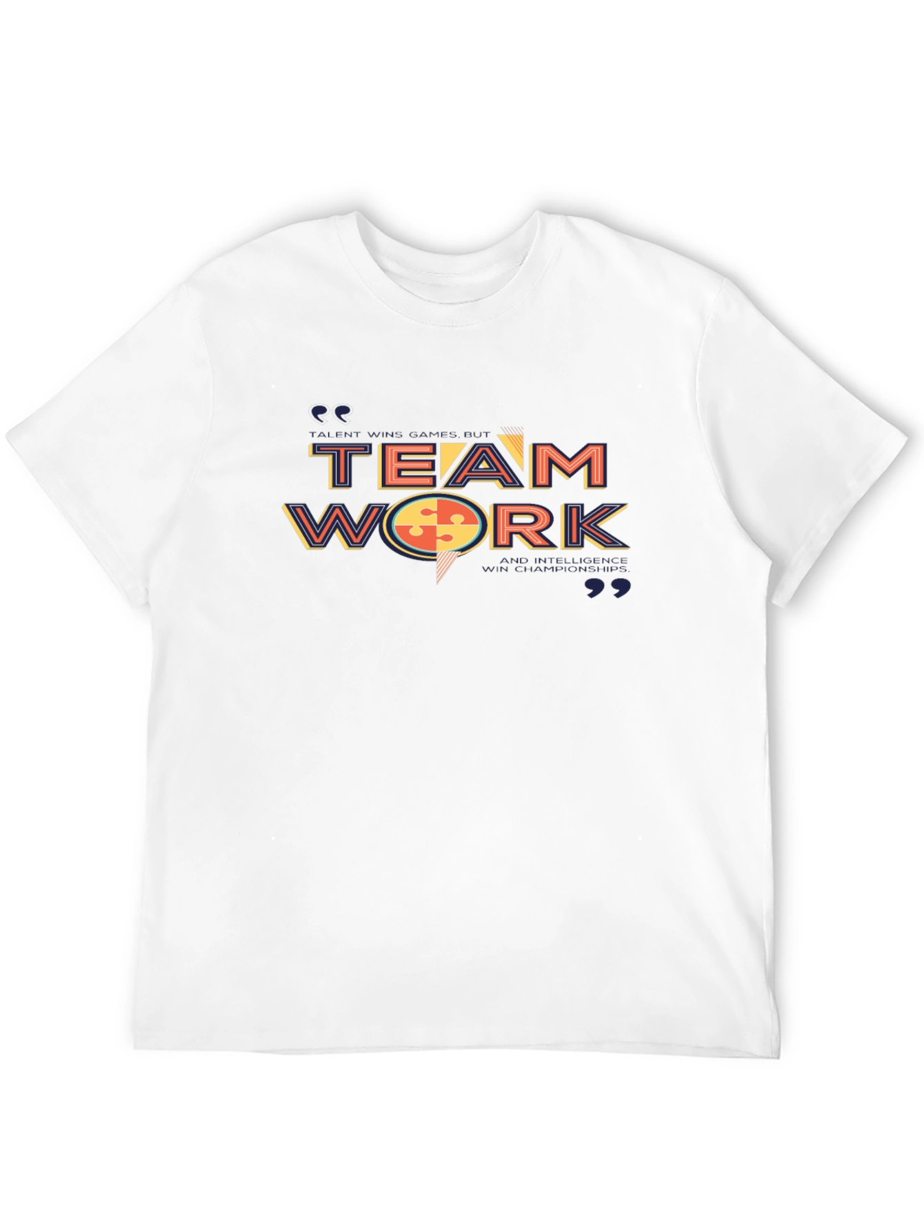 Teamwork Graphic T-Shirt - Stylish Crew Neck Tee