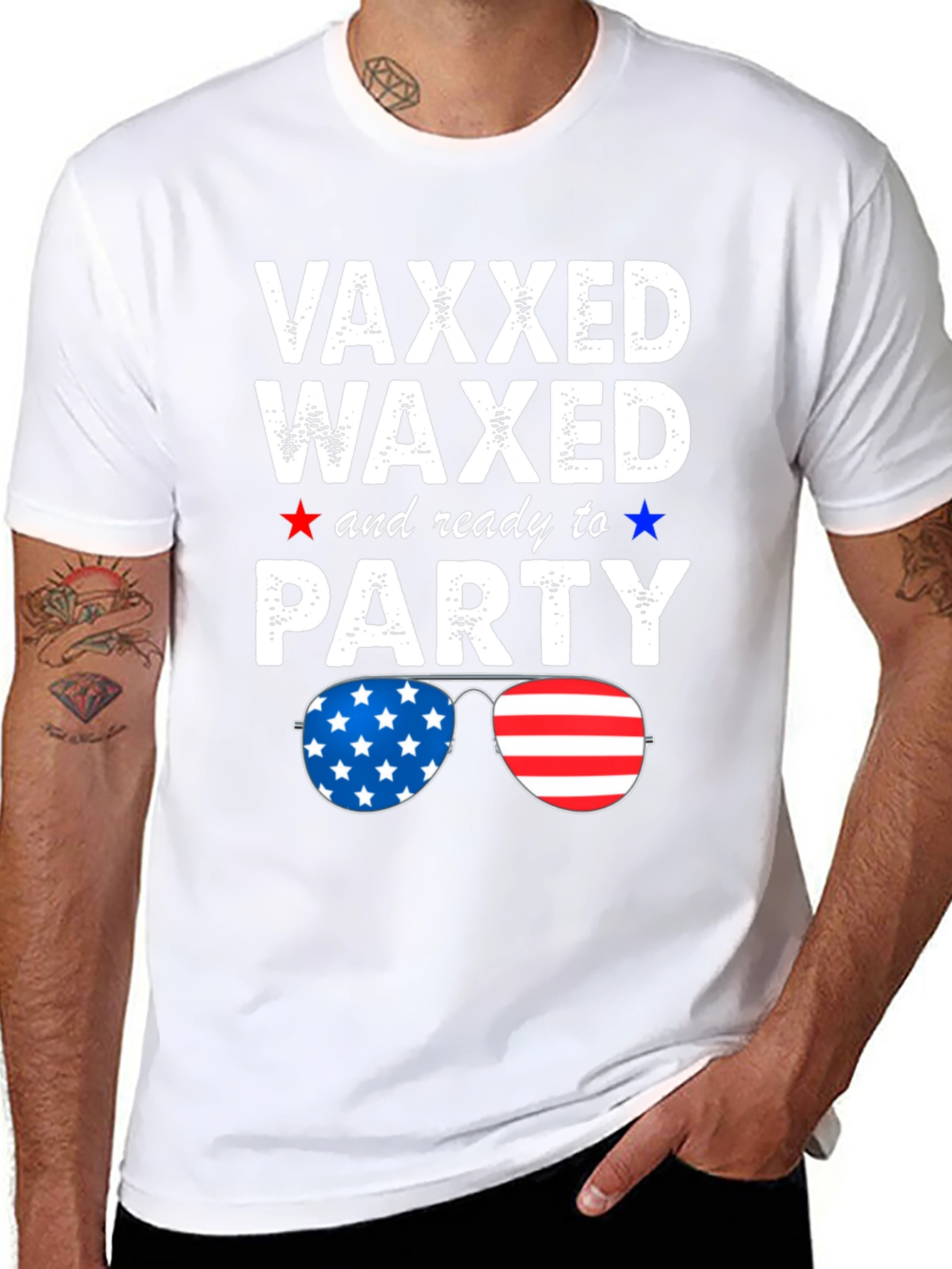 Vaxxed Waxed & Ready to Party Patriotic Tee