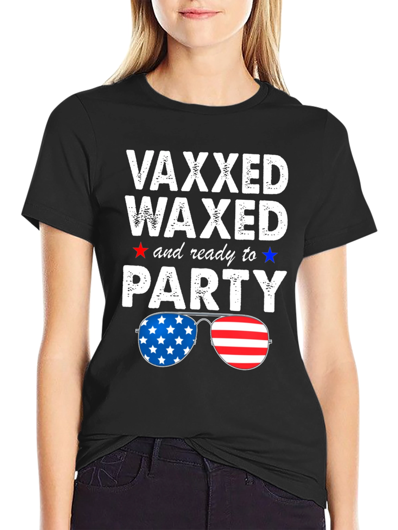 Vaxxed Waxed & Ready to Party Patriotic Tee