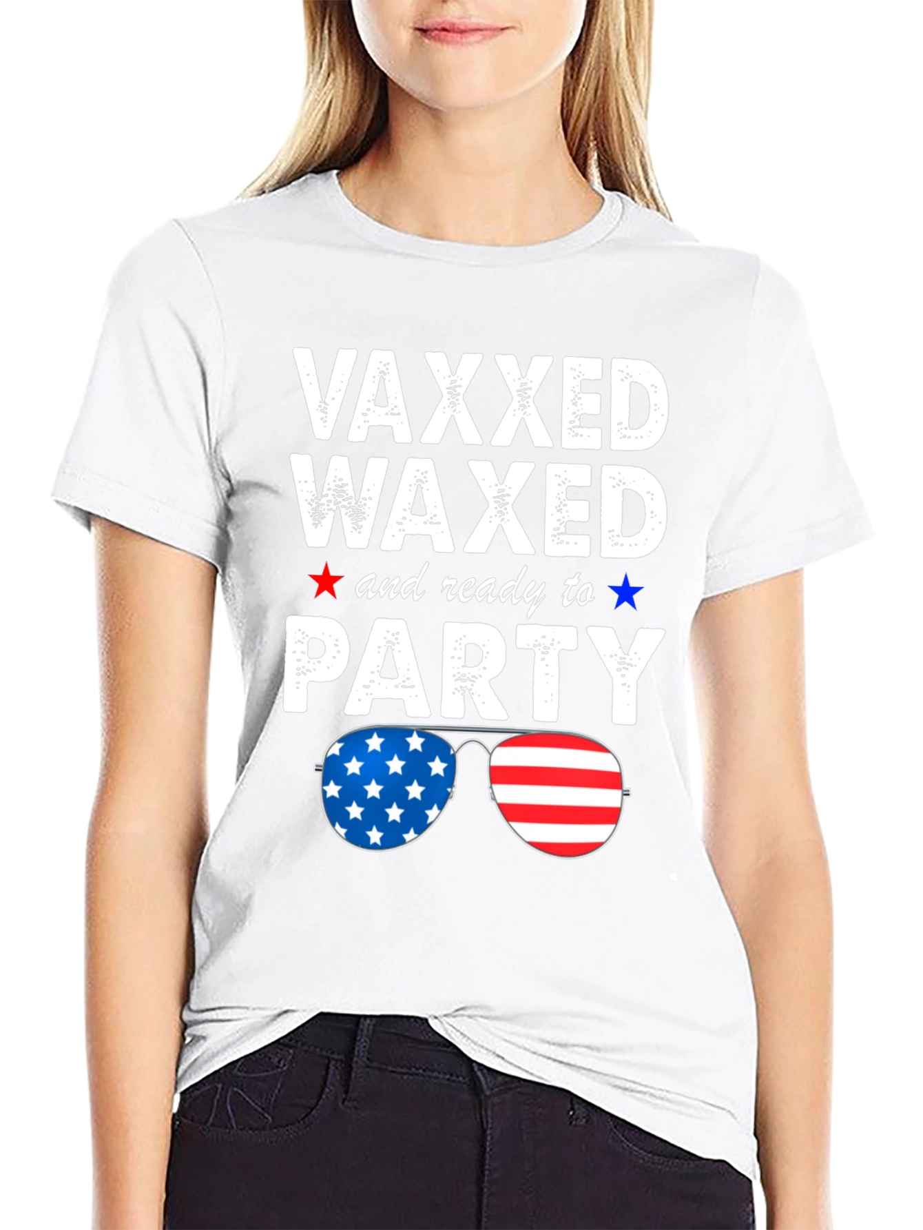Vaxxed Waxed & Ready to Party Patriotic Tee