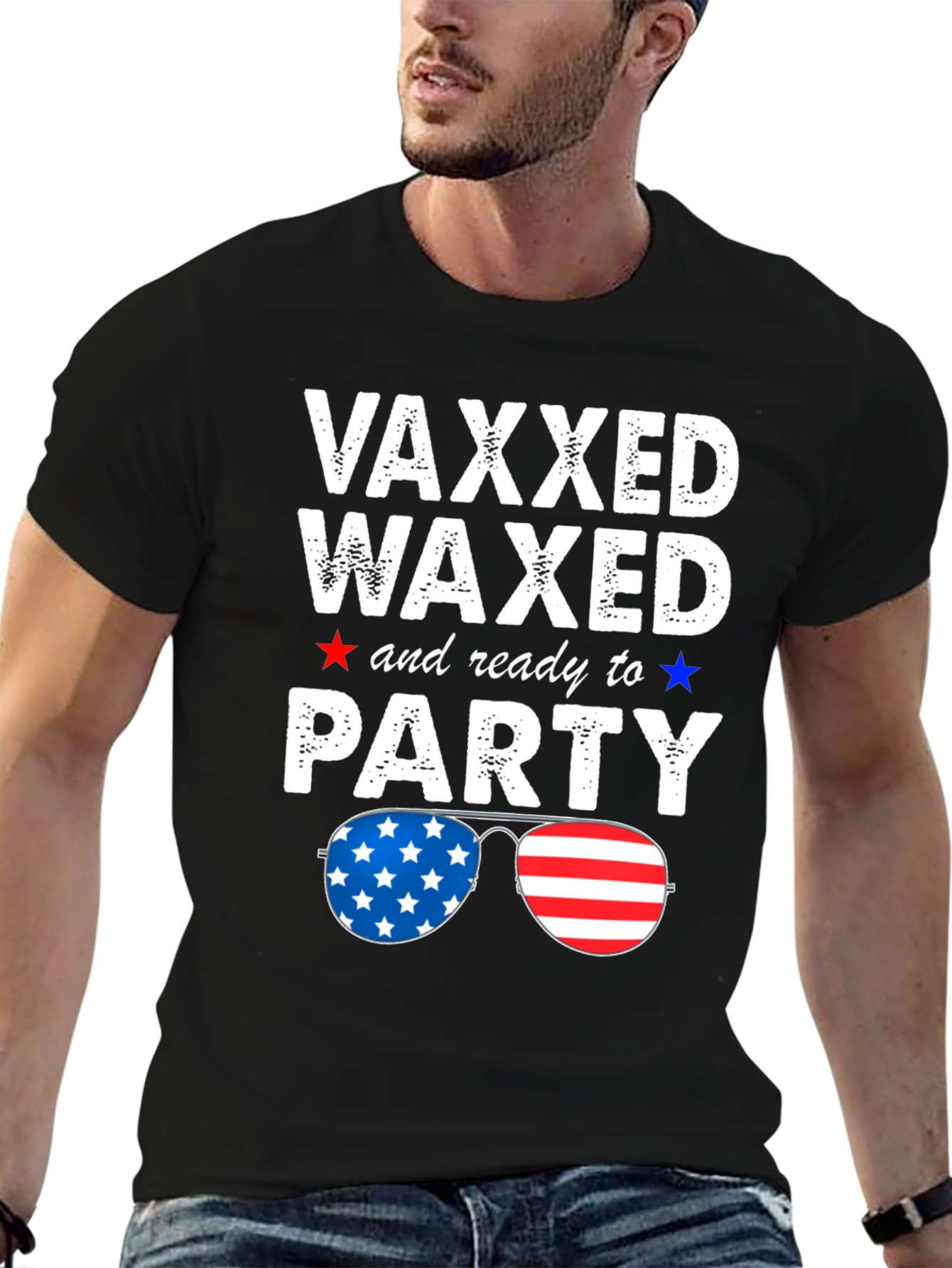 Vaxxed Waxed & Ready to Party Patriotic Tee