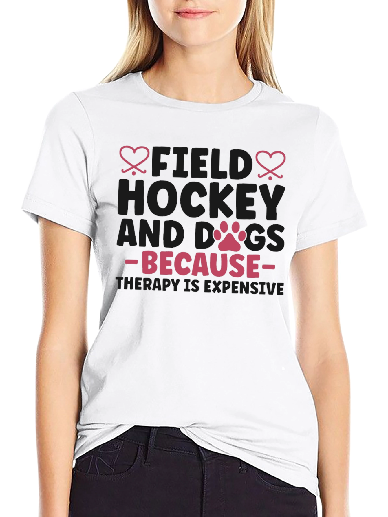 Field Hockey & Dogs T-Shirt - Therapy Expensive Tee