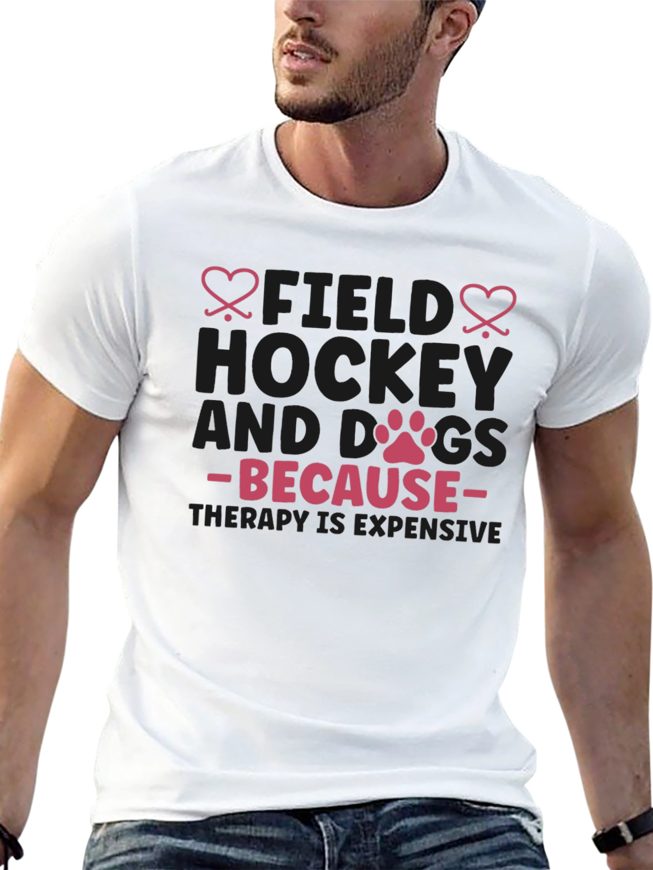 Field Hockey & Dogs T-Shirt - Therapy Expensive Tee