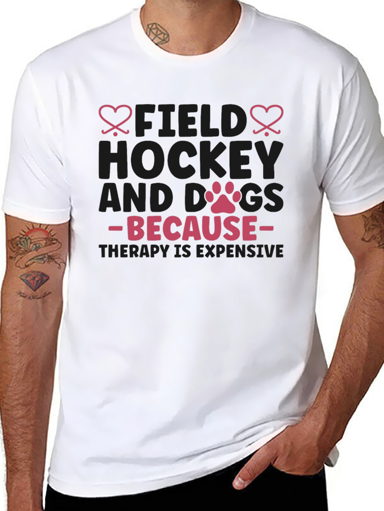 Field Hockey & Dogs T-Shirt - Therapy Expensive Tee