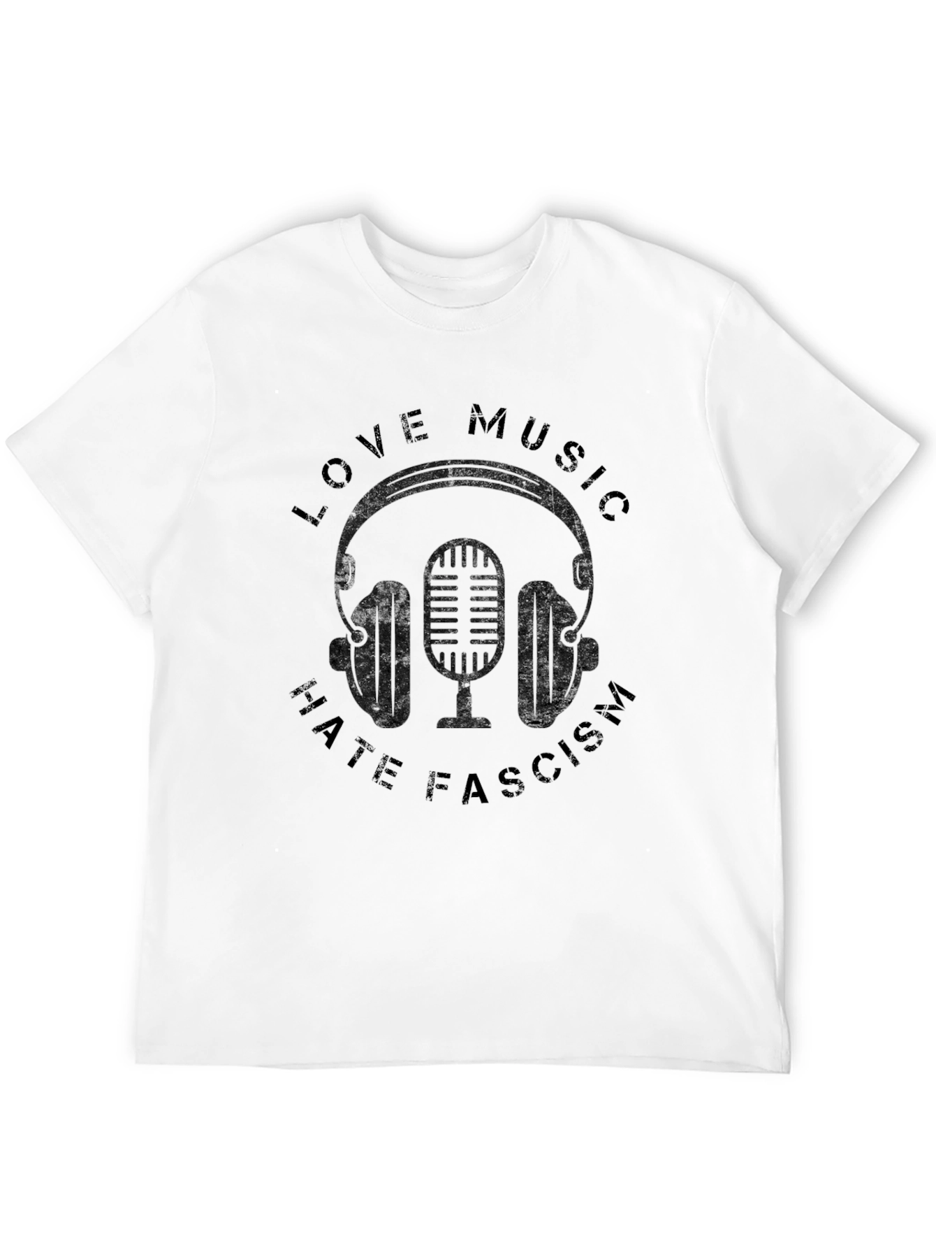 Love Music Hate Fascism Graphic T-Shirt