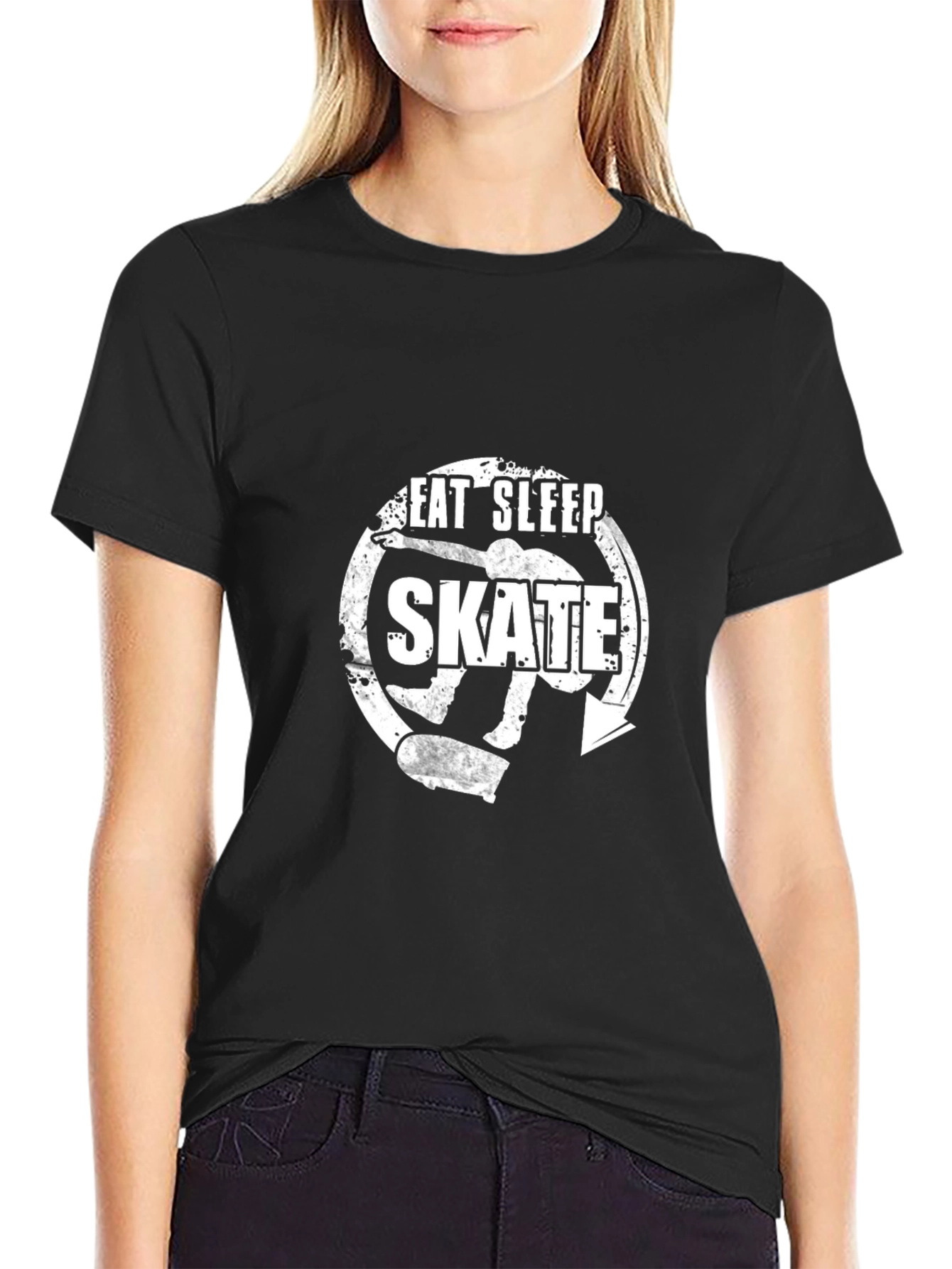 Eat Sleep Skate Black Graphic Tee