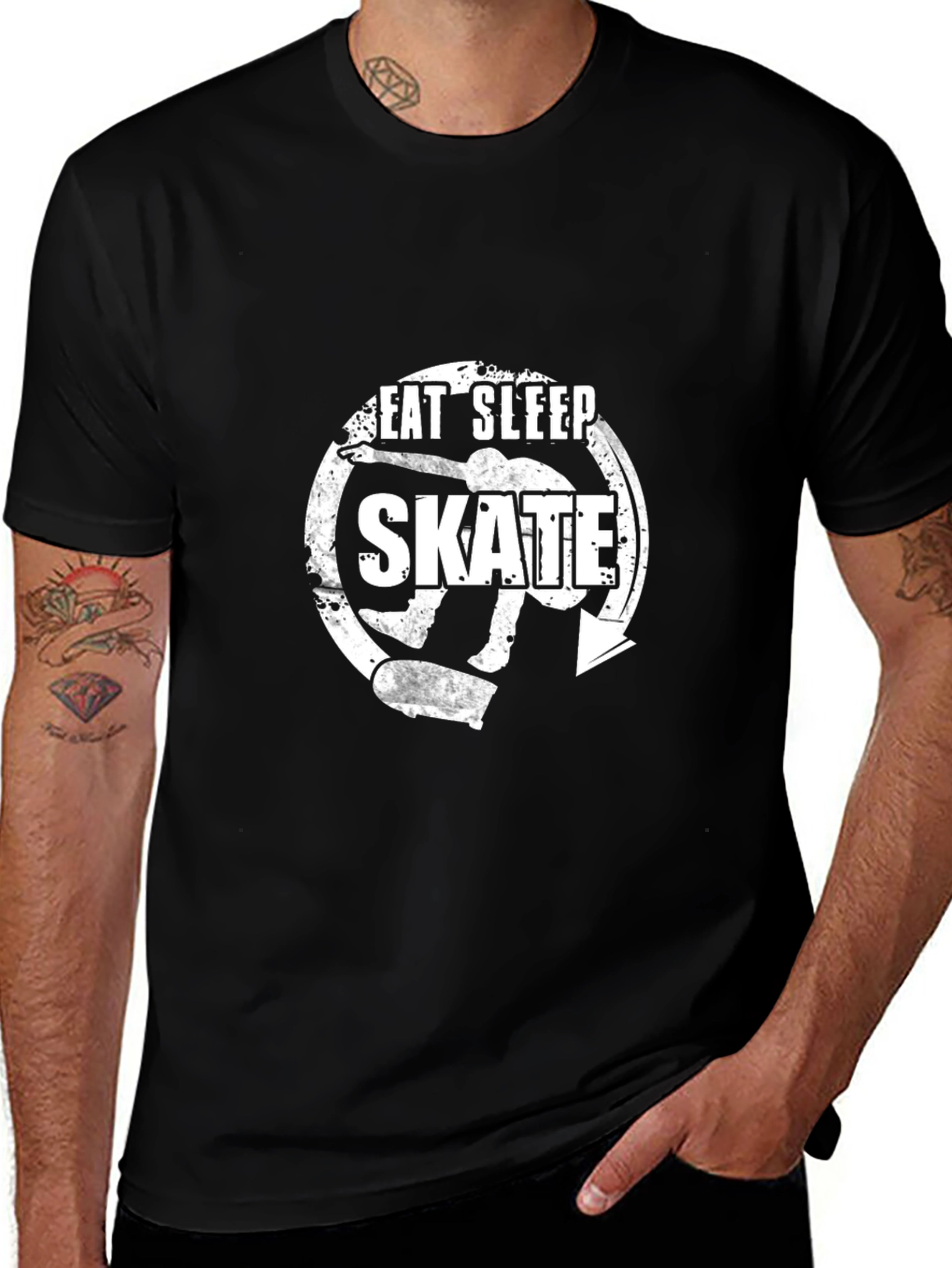 Eat Sleep Skate Black Graphic Tee