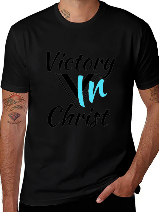Victory In Christ Graphic Tee - Black Christian T-Shirt