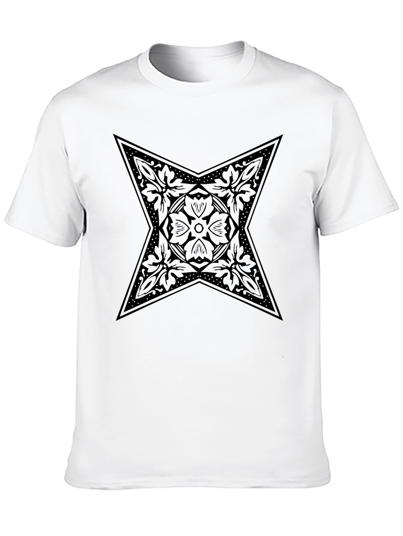 Black Star Floral Graphic Tee - Modern Style