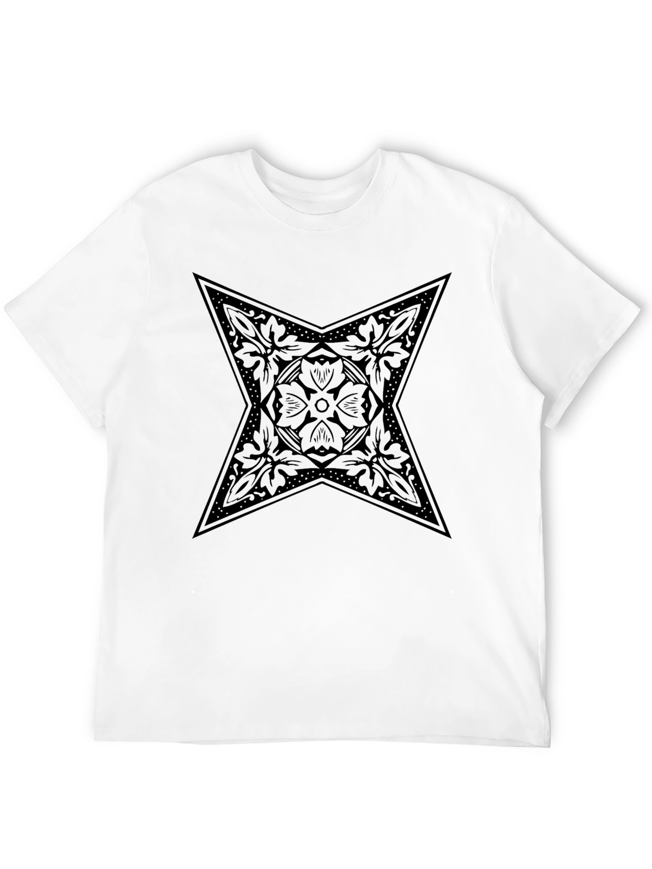 Black Star Floral Graphic Tee - Modern Style