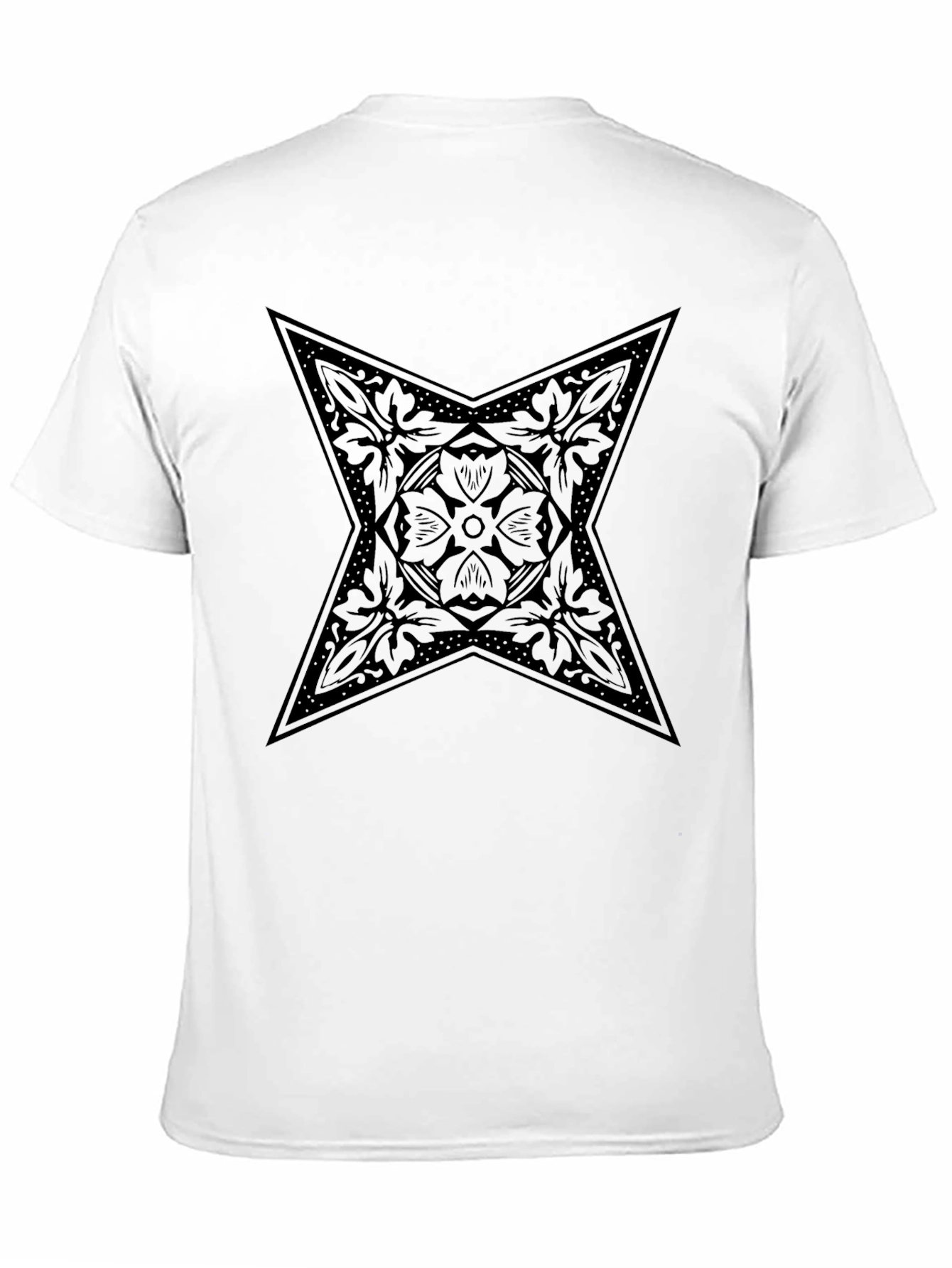 Black Star Floral Graphic Tee - Modern Style