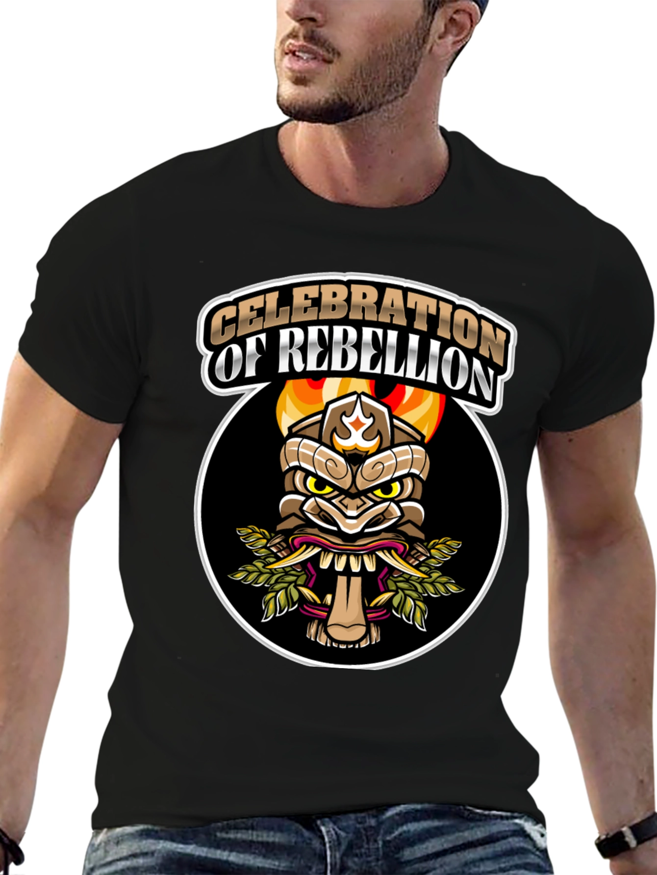 Rebellion Graphic Tee - Black Crew Neck