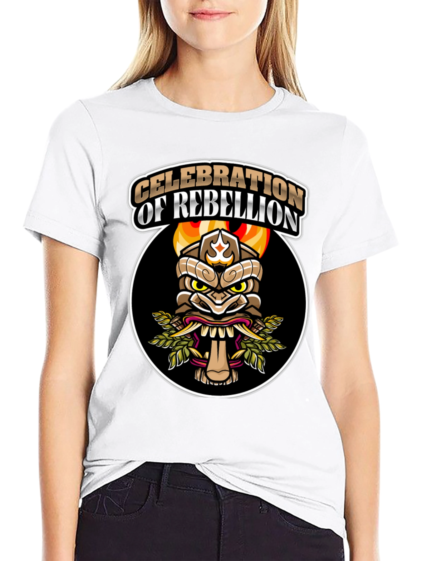 Rebellion Graphic Tee - Black Crew Neck